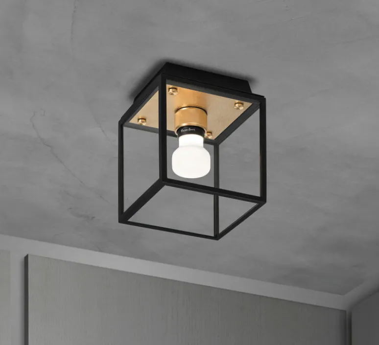 Applique|Plafonnier & Spot*Buster & Punch Applique ou plafonnier, Caged wet, petit, , IP44, L16,9cm, H17,3cm - laiton