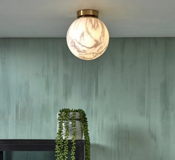 Applique ou plafonnier, Carrara, Finition Marbre blanc, Ø22cm, H22cm - It's about Romi