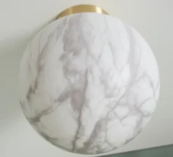Applique ou plafonnier, Carrara, Finition Marbre blanc, Ø22cm, H22cm - It's about Romi