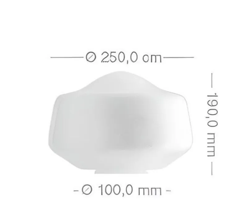 Applique|Plafonnier & Spot*Zangra Applique ou plafonnier, Chaella, avec glass.L.002, , verre opalin, Ø25cm, H23cm - blanc