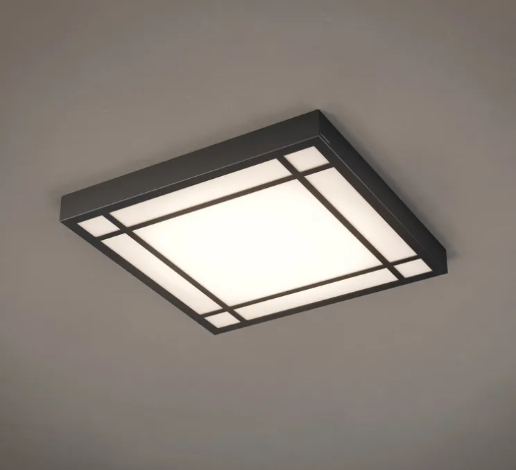 Applique ou plafonnier, Claustral 600, noir, LED, dim, 3000K, 3800 lm, L60cm, H60cm - Raphaël Armand