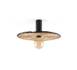 Plafonnier & Spot|Applique*Faro Applique ou plafonnier, Costas 400 H140, , Ø40cm, P14cm - noir mat