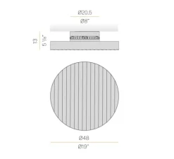 Applique ou plafonnier, Côte 48, fumé, LED, dim, 2700K, 1815 lm, Ø48cm, H13cm - Panzeri