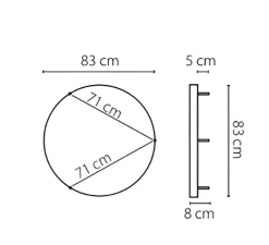 Applique ou plafonnier, Curve 80, avec alimentation déportée, blanc, LED, dim, 2700K, 1400 lm, Ø83cm, H8cm - Le Deun
