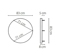 Applique|Plafonnier & Spot*Le Deun Applique ou plafonnier, Curve 80, avec alimentation déportée, , LED, dim, 2700K, 1400 lm, Ø83cm, H8cm - aluminium