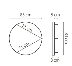 Applique ou plafonnier, Curve 80, avec alimentation déportée, noir, LED, dim, 2700K, 1400 lm, Ø83cm, H8cm - Le Deun