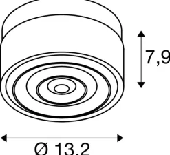 Plafonnier & Spot|Applique*SLV Applique ou plafonnier, Cyft Wave, , IP65, LED, dim, 2700-3000-4000K, 220 / 260 / 280 lm, Ø13,2cm, H7,9cm - noir