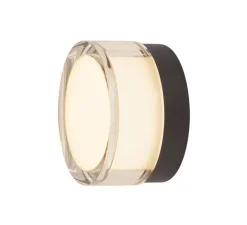 Plafonnier & Spot|Applique*SLV Applique ou plafonnier, Cyft, noir, IP44, LED, dim, 2700-3000-4000K, 330 / 350 / 380 lm, Ø13,2cm, H7,9cm - transparent