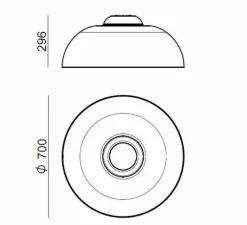 Applique|Plafonnier & Spot*Stilnovo Applique ou plafonnier, Demi, , LED, dim, 3000K, 3748 lm, Ø70cm, H29,6cm - transparent, blanc