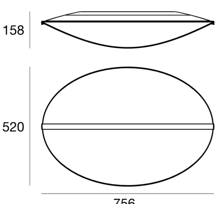 Applique ou plafonnier, Diphy, transparent, LED, dim, 3000K, 4370 lm, L75,6cm, H52cm - Stilnovo
