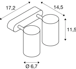 Plafonnier & Spot*SLV Applique ou plafonnier, Enola B, double, , L17,2cm, H11,5cm - blanc
