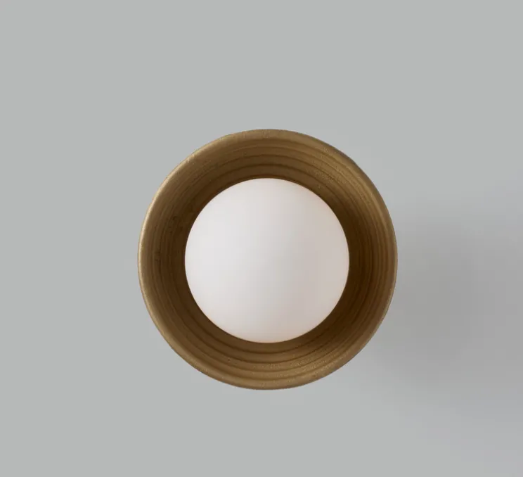 Applique ou plafonnier, Eos, laiton brossé, IP44, Ø15,7cm, H14,3cm - Bert franck