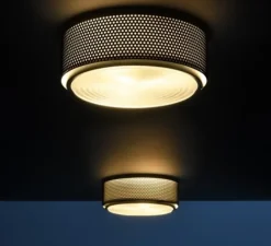 Applique ou Plafonnier, G13, Pierre Guariche, Medium ,dimmable, noir, Ø25cm, H15cm - Sammode