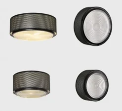 Applique ou Plafonnier, G13, Pierre Guariche, Medium ,dimmable, noir, Ø25cm, H15cm - Sammode
