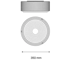 Applique|Plafonnier & Spot*Sammode Applique ou plafonnier, G13 Large, , Ø35cm, H15cm - blanc