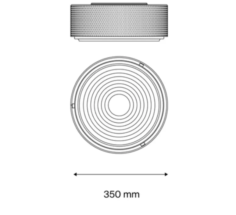 Applique|Plafonnier & Spot*Sammode Applique ou plafonnier, G13 Large, , Ø35cm, H15cm - blanc