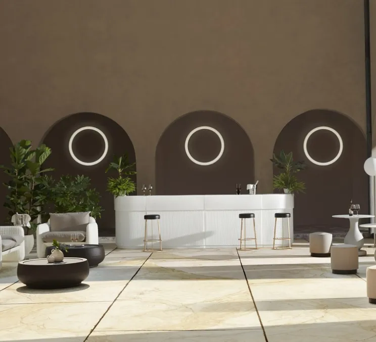 Applique ou plafonnier, Giotto, blanc, LED, dim, 3000K, 1800lm, Ø80cm, H7cm - Slide