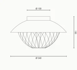 Applique ou plafonnier, Grace, laiton, Ø24cm, H13cm - Rubn