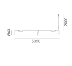 Applique ou plafonnier, La Linea, blanc, IP65, LED, 3000K, 4800lm, Ø5cm, L500cm - Artemide