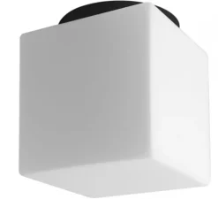 Plafonnier & Spot|Applique*Zangra Applique ou plafonnier, lampe en verre soufflé, , IP40, L18,4cm, H20cm - noir et blanc