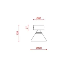 Plafonnier & Spot|Applique*Tooy Applique ou plafonnier, Linfa 565.41, , IP40, LED, dim, 2700K, 350 lm, Ø12cm, H13cm - titanium