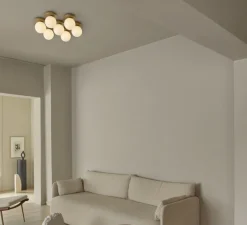 Plafonnier & Spot|Applique*Nuura Applique ou plafonnier, Liila Star, , L48,6cm, H54cm - laiton, verre opalin