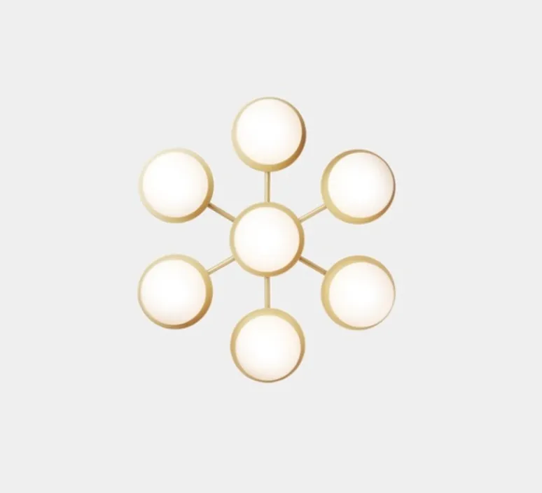 Plafonnier & Spot|Applique*Nuura Applique ou plafonnier, Liila Star, , L48,6cm, H54cm - laiton, verre opalin