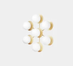 Plafonnier & Spot|Applique*Nuura Applique ou plafonnier, Liila Star, , L48,6cm, H54cm - laiton, verre opalin