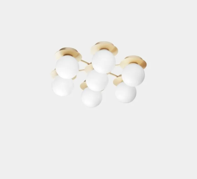 Plafonnier & Spot|Applique*Nuura Applique ou plafonnier, Liila Star, , L48,6cm, H54cm - laiton, verre opalin