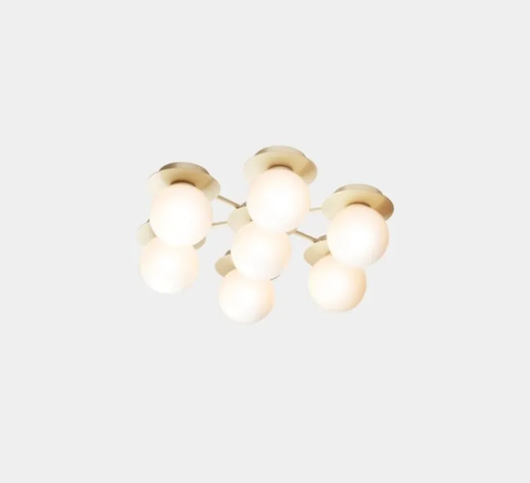 Plafonnier & Spot|Applique*Nuura Applique ou plafonnier, Liila Star, , L48,6cm, H54cm - laiton, verre opalin