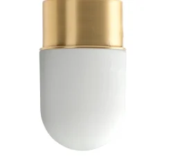 Applique ou plafonnier, light.131, avec glass001, laiton, verre mat, Ø8,5cm, H14,5cm - Zangra