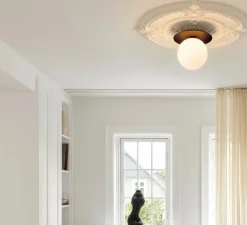 Plafonnier & Spot|Applique*Nuura Applique ou plafonnier, Liila 1 Large, , IP44, Ø25,5cm, H23cm - globe opalin, bronze