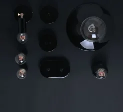 Applique ou plafonnier, light.030 mini, noir brillant, Ø4,5cm, H7cm - Zangra