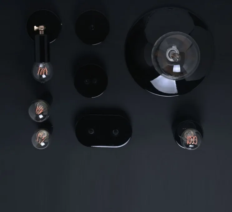 Applique ou plafonnier, light.030 mini, noir brillant, Ø4,5cm, H7cm - Zangra