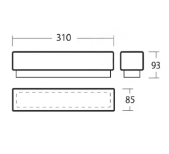 Applique ou plafonnier, light.o.093, blanc, IP43, LED, 3000K, 810 lm, L31cm, H9,3cm - Zangra