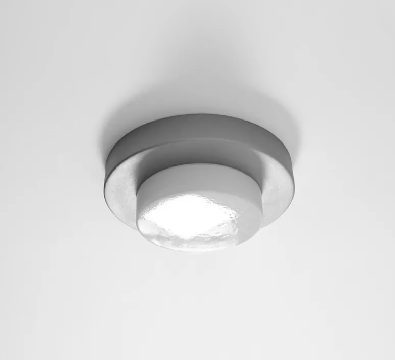 Plafonnier & Spot|Applique*Eno Studio Applique ou plafonnier, Lia, , IP44, Ø30cm, H9,5cm - argent et blanc