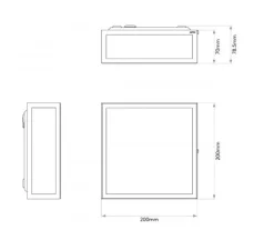 Applique ou plafonnier, Mashiko 200 square, chrome poli, L20cm, H20cm - Astro