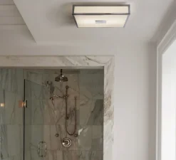 Applique|Plafonnier & Spot*Astro Applique ou plafonnier, Mashiko 400 Square, chrome, IP44, LED, L40cm, H8,7cm - Lighting bronze