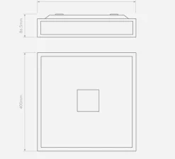 Applique|Plafonnier & Spot*Astro Applique ou plafonnier, Mashiko 400 Square, chrome, IP44, LED, L40cm, H8,7cm - Lighting bronze