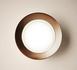 Plafonnier & Spot|Applique*Estiluz Applique ou plafonnier, Maine A-3410L, , LED, 2700K, Ø18,5cm, H7,4cm - cuivre métallique