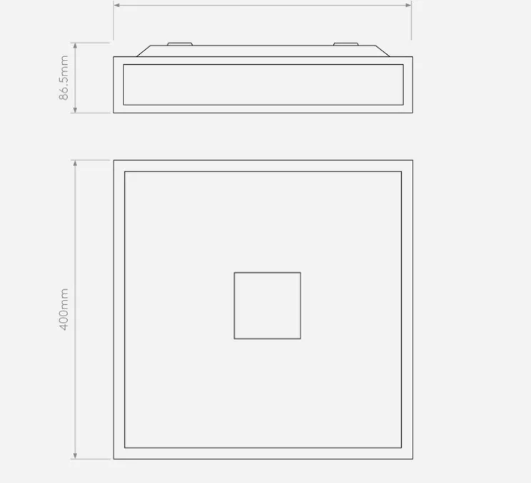 Applique ou plafonnier, Mashiko 400 Square, bronze, IP44, L40cm, H8,7cm - Astro Lighting