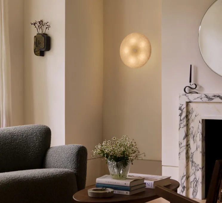 Applique ou plafonnier, Magma Large, laiton, verre opalin, Ø42,4cm, P10cm - Tala