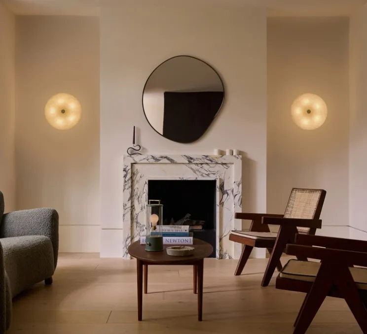 Applique ou plafonnier, Magma Large, laiton, verre opalin, Ø42,4cm, P10cm - Tala