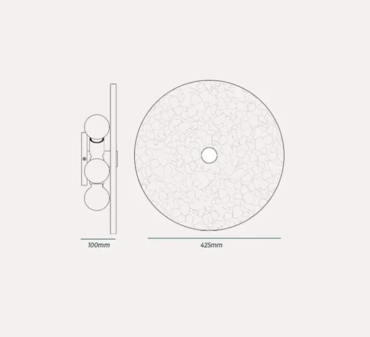 Applique ou plafonnier, Magma Large, laiton, verre opalin, Ø42,4cm, P10cm - Tala