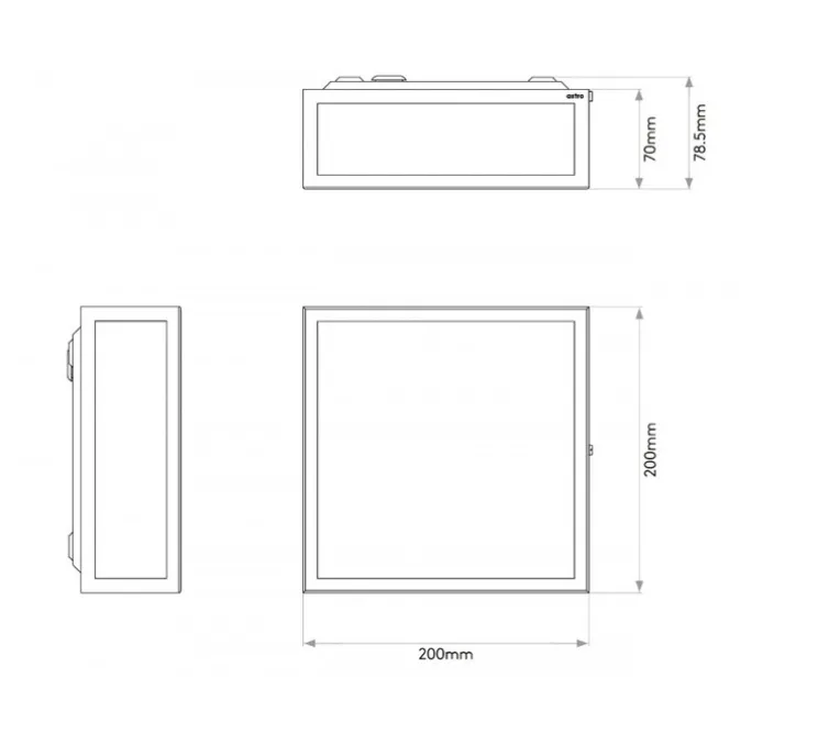 Applique ou plafonnier, Mashiko 200 square, bronze, L20cm, H20cm - Astro