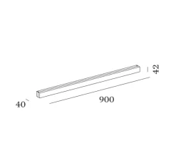 Plafonnier & Spot|Applique*Wever&Ducré Applique ou plafonnier, Mirbi Long 3.0, , IP44, LED, 3000K, 1250lm, L90cm, H4cm - blanc