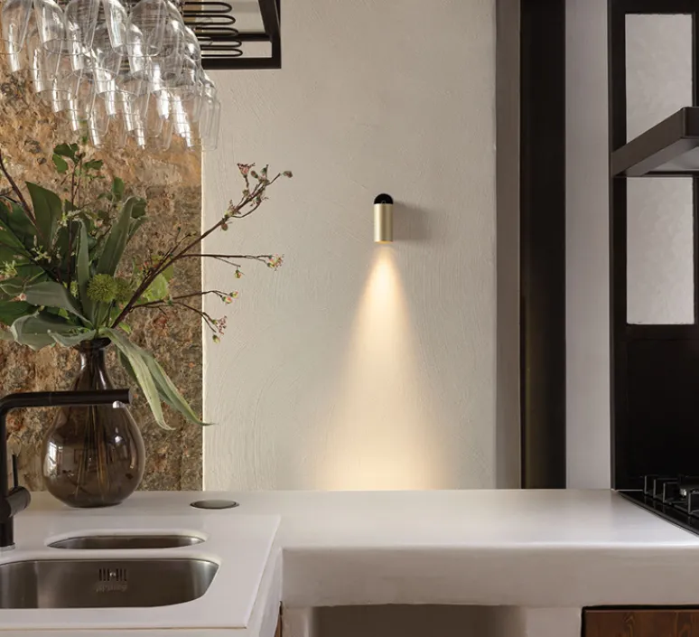 Plafonnier & Spot|Applique*Modular Applique ou plafonnier, Minude, , LED, 2700K, 605lm, L4,5cm, H8,8cm - 30°, ano champagne