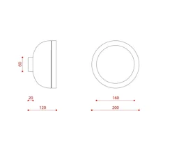 Applique ou plafonnier, Molly 556.72, dôme laiton et bague laiton, IP40, LED, 2700K, 1200lm, Ø20cm, P12cm - Tooy