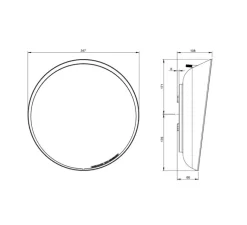 Plafonnier & Spot|Applique*Roger Pradier Applique ou plafonnier, Mona N°1, , IP65, LED, 2700K, 1349 lm, L34,7cm, H34,7cm - blanc