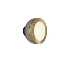 Applique ou plafonnier, Molly 556.73, dôme gris sable et bague laiton, IP40, LED, 2700K, 1500lm, Ø38cm, P19cm - Tooy